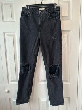 Abercrombie & Fitch Black Wash '90s Straight Ultra High Rise Jeans